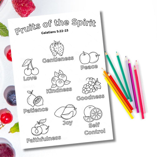 Fruits of the Spirit Downloadable Colouring Sheet