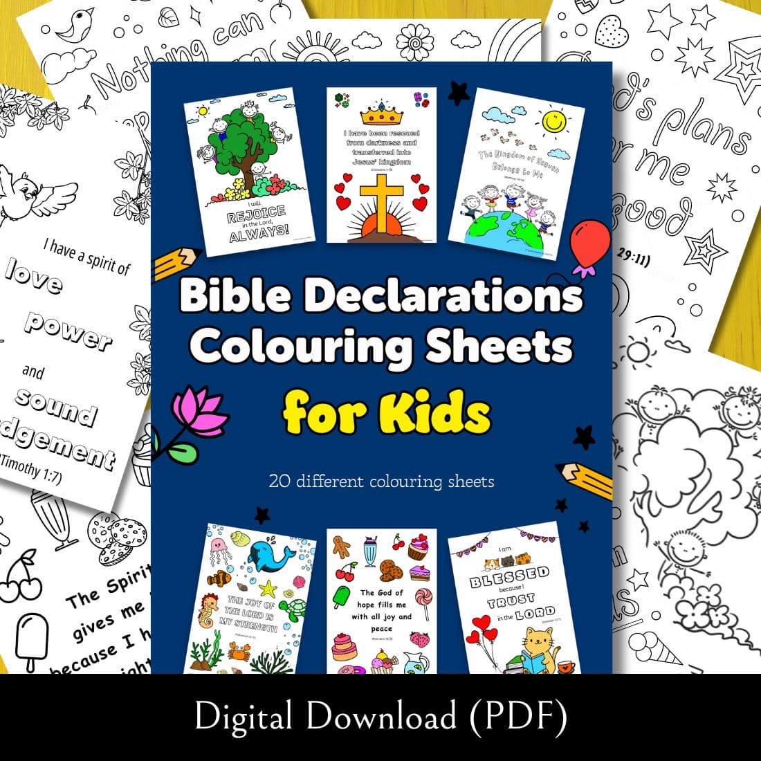 20 Bible Declaration Colouring Downloadable PDF