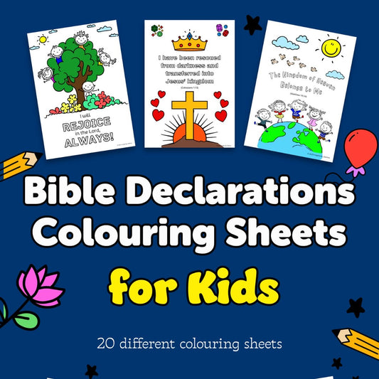 20 Bible Declaration Colouring Printed Sheet Pack