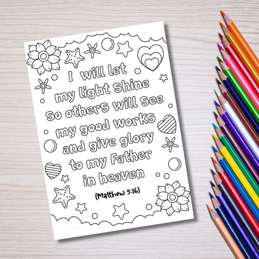 Let My Light Shine Downloadable Colouring Sheet