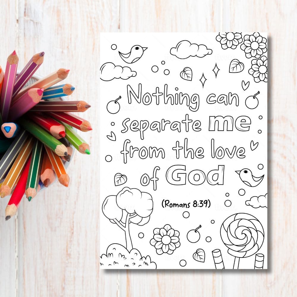 Nothing Can Separate Me Downloadable Colouring Sheet
