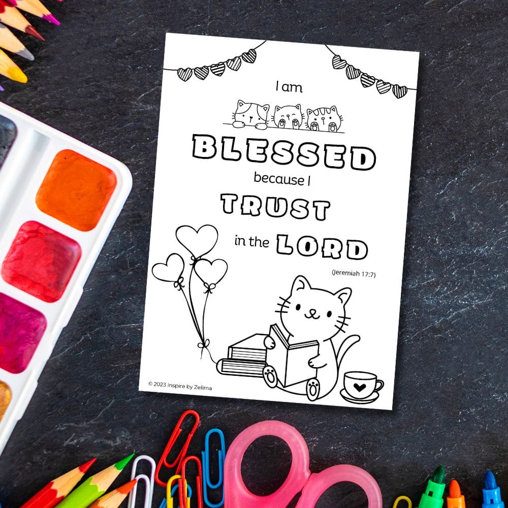I Am Blessed Downloadable Colouring Sheet