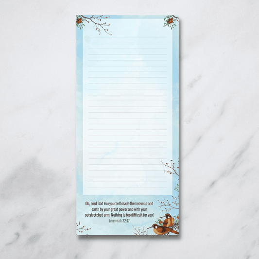 Shopping List Notepad - Blue Birds - Magnetised